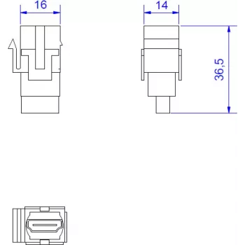 Conector Keystone HDMI Bachmann 918.0411 — módulo HDMI 2.0 para placas de pared Keystone y patch panels