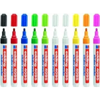 Rotulador de tiza Edding 4095 negro azul verde naranja rosa rojo blanco amarillo 10 uds.
