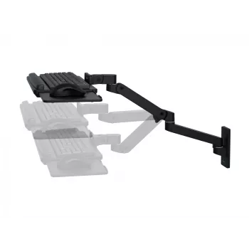 Soporte de teclado Ergotron LX Pro brazo de teclado de pared negro aluminio