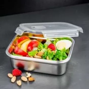 Recipiente para alimentos Lurch Safety 1500 ml — fiambrera de acero inoxidable