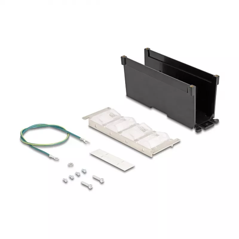 DeLOCK 67039 Soporte Keystone de 8 puertos, inclinable, para carril DIN o montaje en pared
