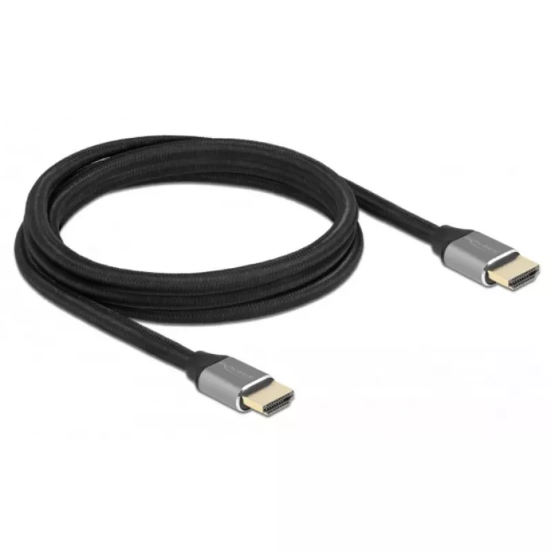 Delock cable HDMI Ultra High Speed 48 Gbit/s 8K 60 Hz gris 2 m certificado