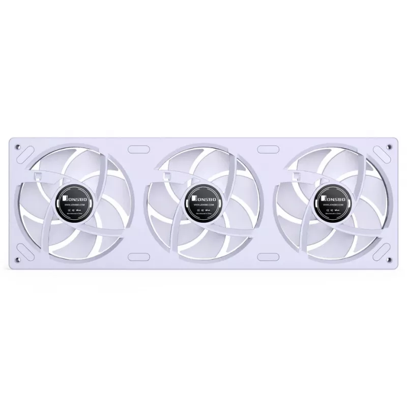 Kit de ventiladores para radiador 360mm ARGB PWM Jonsbo ZB-360 blanco — 3 ventiladores PWM ARGB de 120mm para radiadores de refrigeración líquida
