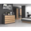 Cómoda Top e shop M8 140 ANT/ART — 8 cajones, antracita/roble, 1380×400×970 mm, tablero de partículas