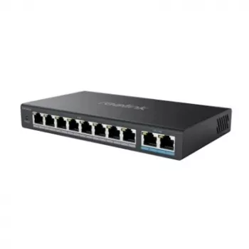 Switch PoE de red Reolink RLA-PS1 — 8 puertos PoE, presupuesto total 150W, IEEE 802.3af/at, 2x uplink Gigabit