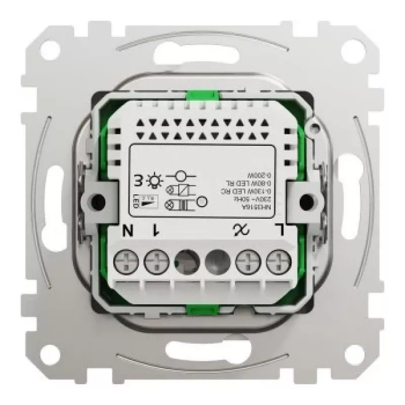 Regulador LED giratorio Schneider Electric WDE002961, Multiwire, 200 W, blanco