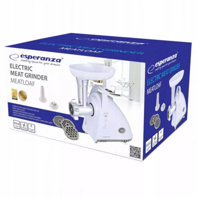 Esperanza EKM031 Meatloaf picadora de carne, blanca