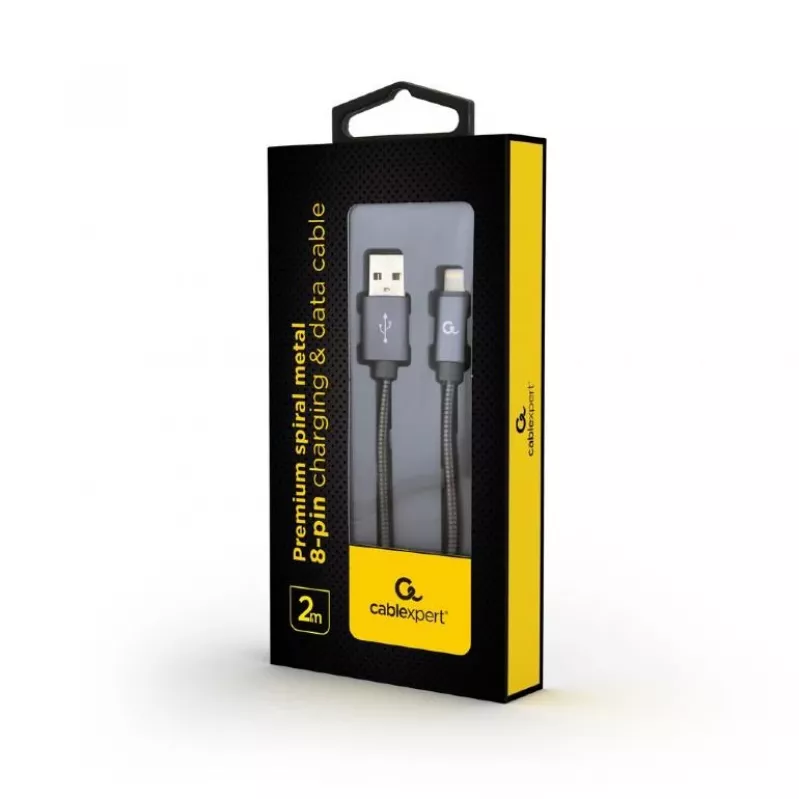 Cable Lightning Cablexpert CC-USB2S-AMLM-2M-BG