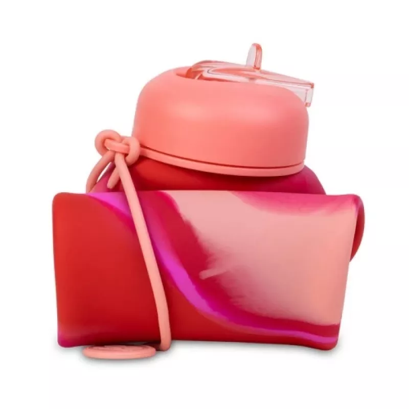 Botella de bebida de silicona COOLPACK Pump 600 ml niña rosa