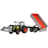 Tractor de juguete Bruder Claas Nectis 267 F con remolque basculante