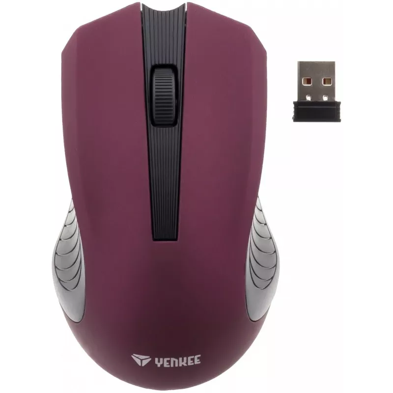 Ratón inalámbrico simétrico óptico de 2,4 GHz, 3 botones, Violeta