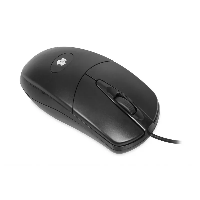 iBOX i007 ratón óptico con cable, negro