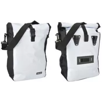 Bolsa para portaequipajes de bicicleta FISCHER 86264 – duradera blanco/negro, para montaje en portaequipajes