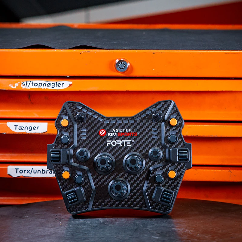Button Box Asetek SimSports Forte GT — panel de control de carreras compacto con botones y diales configurables
