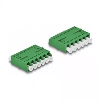 Acoplador de fibra óptica DeLOCK HD LC Hexaplex conector hembra a conector hembra LC Hexaplex verde