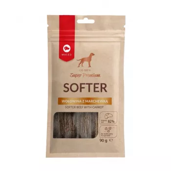 Premios para perros MACED Softer Beef con zanahoria 100 g — premios blandos de ternera y zanahoria para entrenamiento de perros adultos