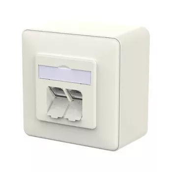 METZ CONNECT toma de conexión E-DAT C6A LSA++ 2 tomas AP blanco puro