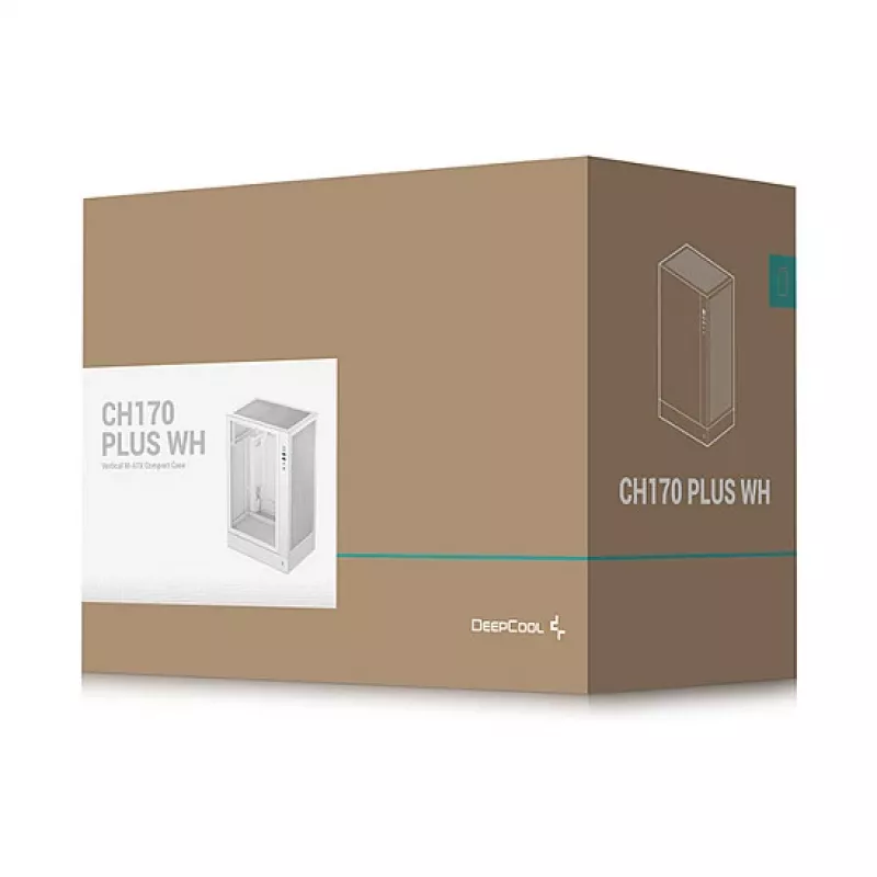 DeepCool CH170 PLUS WH caja de PC Midi Tower, Micro ATX, sin fuente de alimentación, 4 ranuras de expansión, blanca