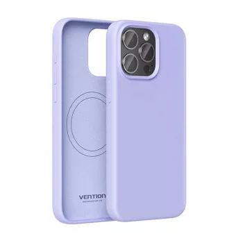 Funda para móvil Vention Silicone Case KUFV0-40 para iPhone 15 Pro Max, Lila, silicona tacto suave ajuste delgado