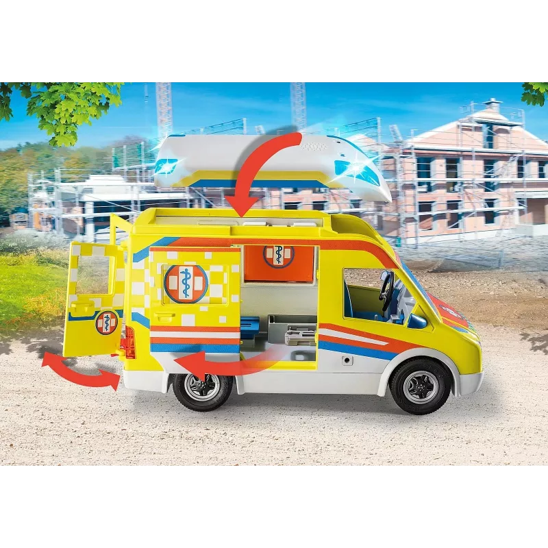 Playmobil 71202 City Life Ambulancia con luz y sonido set de juego apto para niños a partir de 4 años individual