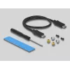 Carcasa para SSD DeLOCK carcasa combo externa USB Type-C para SSD M.2 NVMe PCIe o SATA