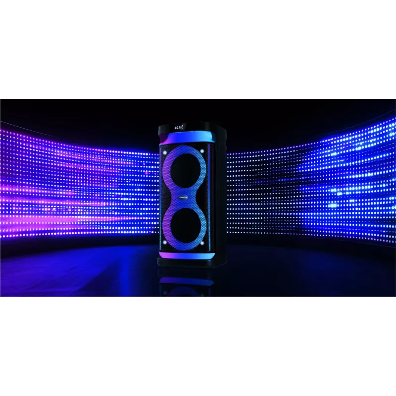 Altavoz portátil MANTA SPK0601B100, 100 W, Bluetooth, karaoke, micrófono inalámbrico, batería, ecualizador, iluminación disco