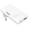 Akyga AK-CH-31 cargador USB GaN plano 65 W, USB-C PD + USB-A, blanco