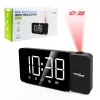 Radio-reloj digital LED GreenBlue GB172 con sintonizador FM, proyector, termómetro, alimentación USB 5V y CR2032