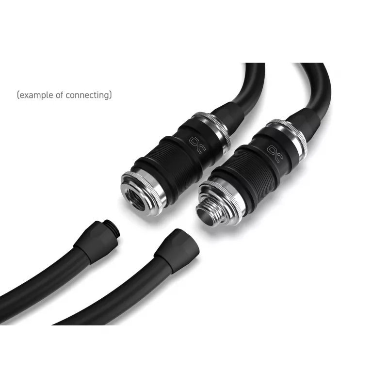 Racor de conexión rápida Alphacool ES BLH1A Push-in hembra AG cromo negro mate
