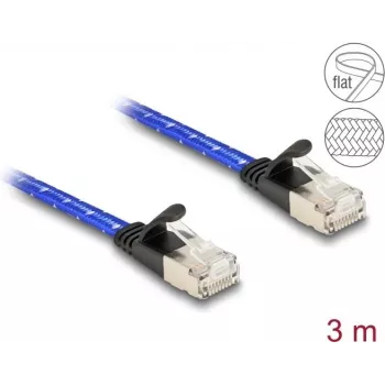 Cable de red DeLOCK RJ45 plano Cat.6A 3m azul
