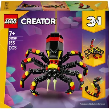 LEGO Creator 3 en 1 modelo de araña construible 31159 — 153 piezas, edad 7+, 110×150×50 mm