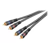 Wentronic Goobay - cable de audio - audio compuesto - RCA (macho) a RCA (macho) - 1,5 m - cable coaxial de doble apantallamiento - negro (50032)