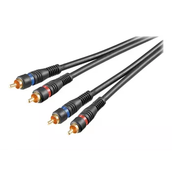 Wentronic Goobay - cable de audio - audio compuesto - RCA (macho) a RCA (macho) - 1,5 m - cable coaxial de doble apantallamiento - negro (50032)