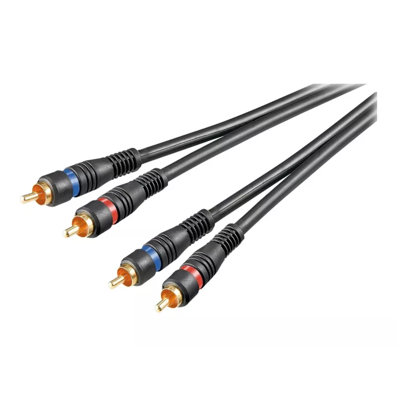 Wentronic Goobay - cable de audio - audio compuesto - RCA (macho) a RCA (macho) - 1,5 m - cable coaxial de doble apantallamiento - negro (50032)