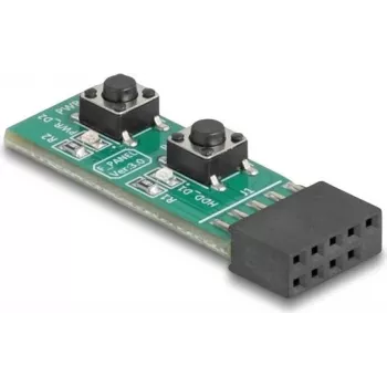 Módulo de interruptores para panel frontal de PC DELOCK con botones de encendido y reinicio