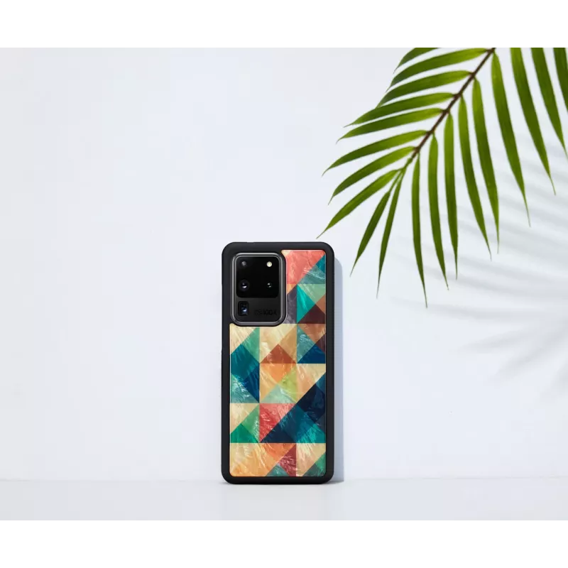 Funda protectora iKins para Samsung Galaxy S20 Ultra, Mosaik negro