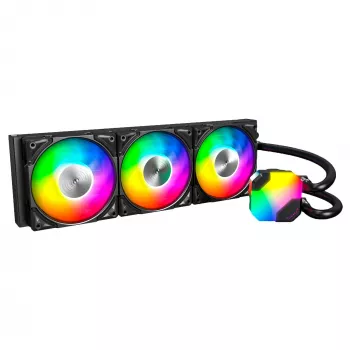 Refrigeración líquida AIO Montech Hyper Flow ARGB 360 mm negra – radiador de 360 mm, ARGB, refrigerador de CPU cerrado