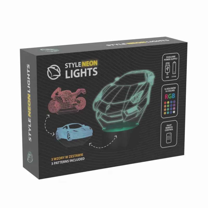 Decoración de luz LED RGB 3D para vehículo MANTA SNL120RGB — lámpara RGB para coches y motos