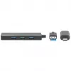 Dock/Hub combo USB-C y USB-A Manhattan, Puertos (4): USB-A (x4), 5 Gbit/s (USB 3.2 Gen1 también conocido como USB 3.0), alimentado por USB (no requiere fuente de alimentación externa)