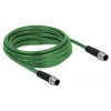 DeLOCK - Cable de red - M12 (4 polos) (M) a M12 (4 polos) (M) - 5,0 m - SF/FTP - libre de halógenos - verde (85920)