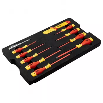 Neo Tools Caja de servicio para electricistas 52 piezas en resistente caja 22