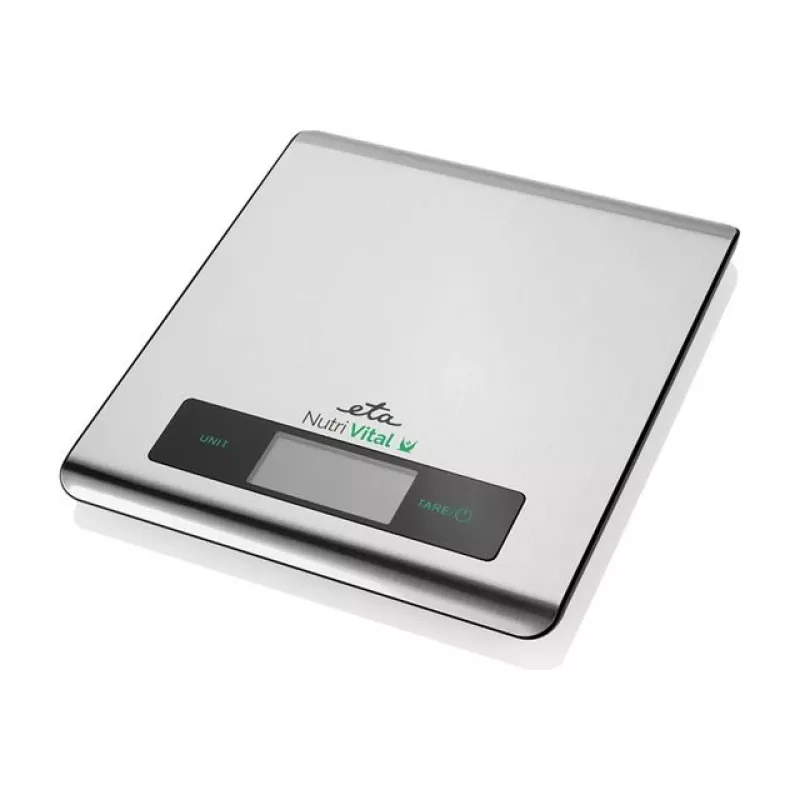 Báscula de cocina electrónica ETA Nutri Vital Metallic Rectangle — capacidad 5 kg, precisión 1 g, LCD