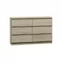 Cómoda Top e Shop M6 120 SON 2x3, roble, 6 cajones, 1200×300×770 mm