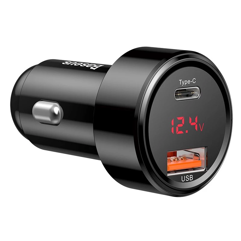 Cargador de coche Baseus CCMLC20C-01 universal negro carga rápida 12-24V