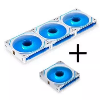 Kit de ventiladores para caja Lian Li UNI FAN SL-INF 120 ARGB PWM, pack de 4, blanco