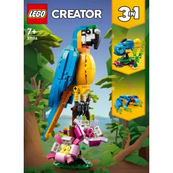 LEGO set de construcción loro exótico 31136 — modelo de exposición Creator, 253 piezas, 220×120×110 mm