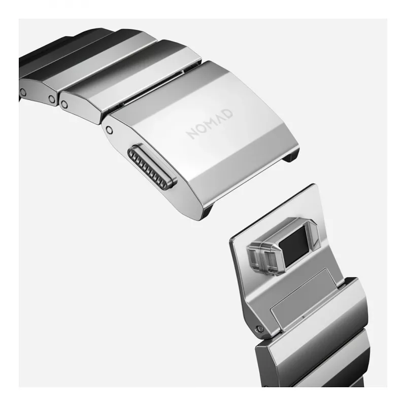 Correa Nomad NM1A4HSXS0 para reloj deportivo, acero inoxidable, plata, ancho 35 mm, 108,9 g