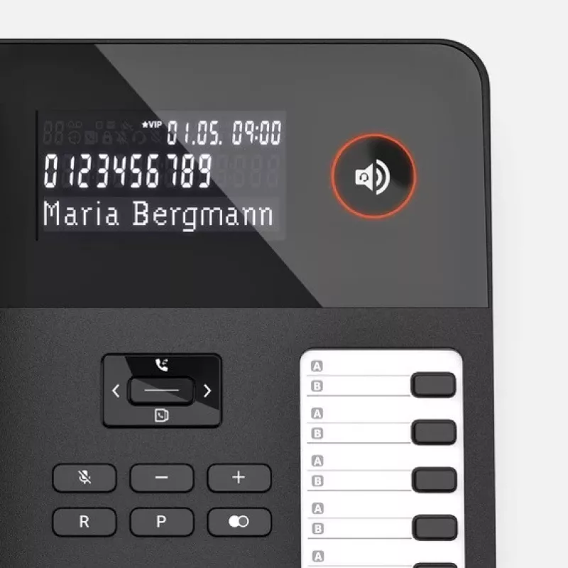 Teléfono de sobremesa con cable Gigaset DESK 600 negro – teléfono de sobremesa con cable con función de llamada