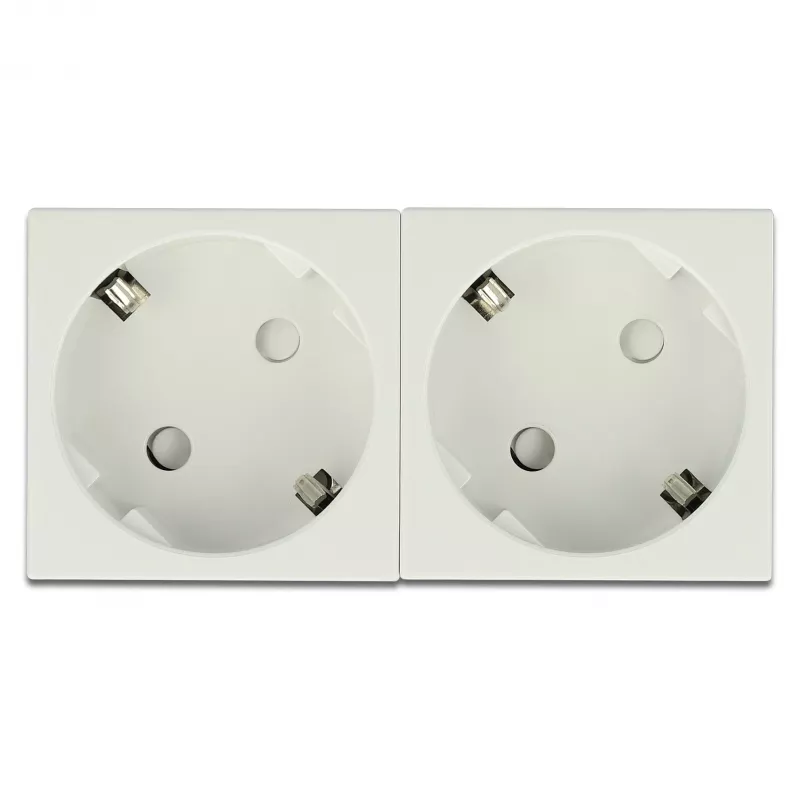 Toma de pared DELOCK 81423 — CEE 7/3, 16 A, 250 V, blanca, ABS/PC, 45×90 mm