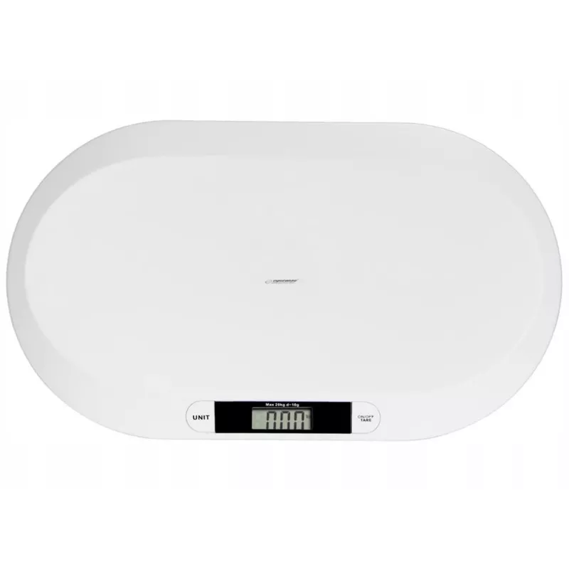 Esperanza EBS019 Bebe báscula electrónica para bebés, 20 kg, precisión de 10 g, pantalla LCD, blanca